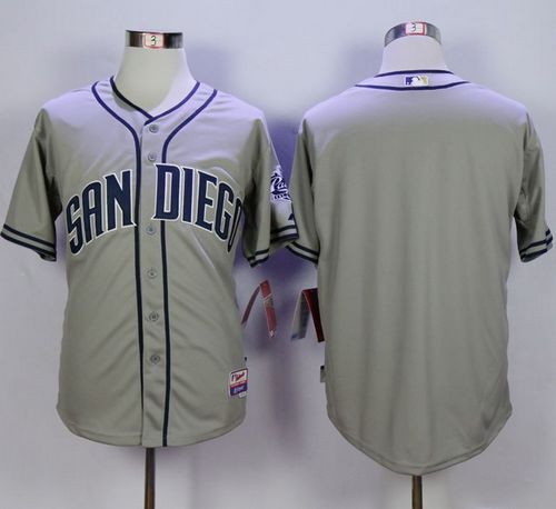 Padres Blank Grey Cool Base Stitched MLB Jersey